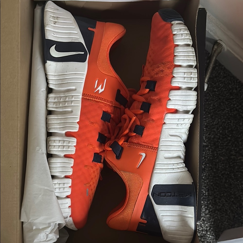 Nike Bright Orange and White Sneakers